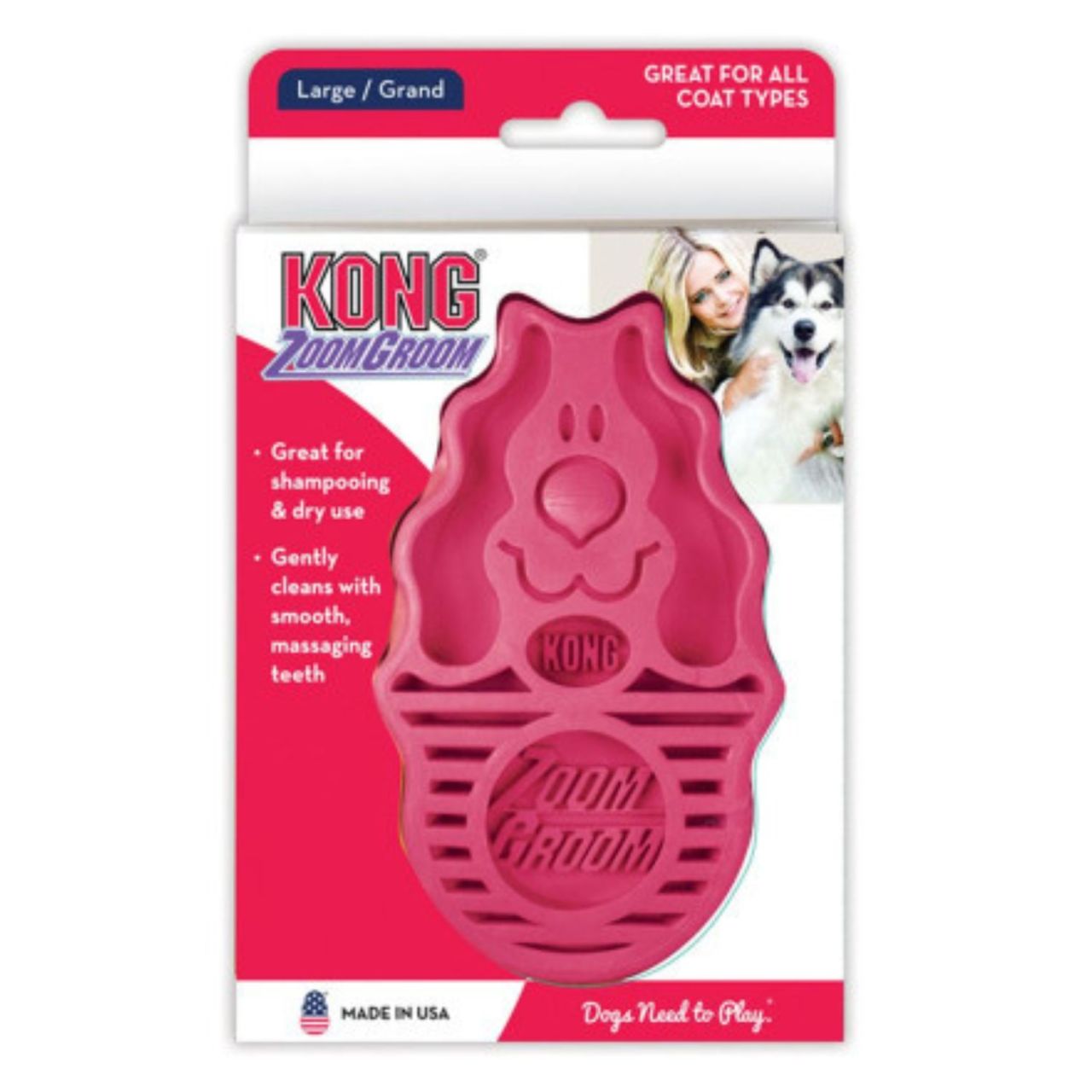 Kong četka za pse ZoomGroom Raspberry Large