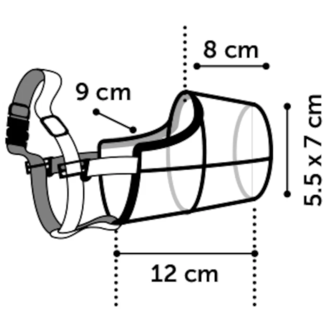 Flamingo SILAS BLACK Brnjica za psa L