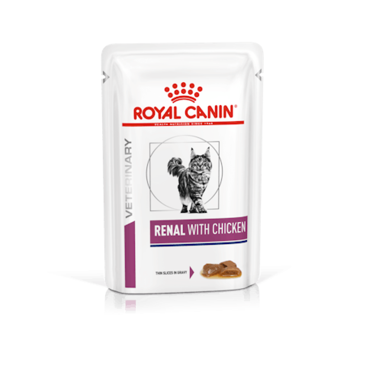 ROYAL CANIN RENAL WITH CHICKEN tanki komadići u umaku 85g, mokra hrana za mačke