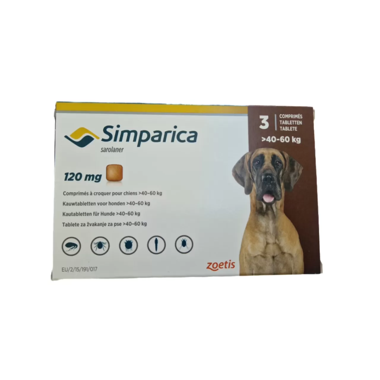 Zoetis Simparica 120mg za pse težine 40-60kg / 1 tableta