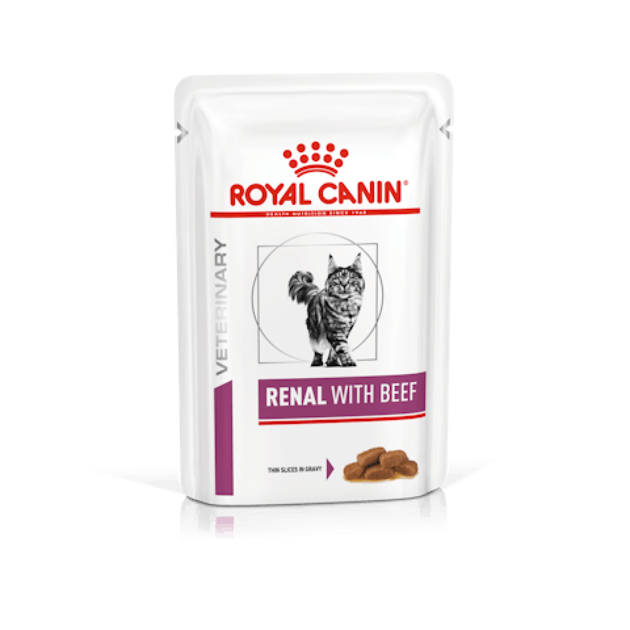 ROYAL CANIN RENAL WITH BEEF tanki komadići u umaku 85g, mokra hrana za mačke