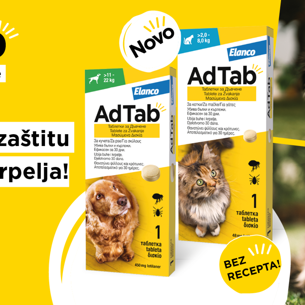 Elanco AdTab tableta za mačke, protiv buha i krpelja 2 - 8 kg