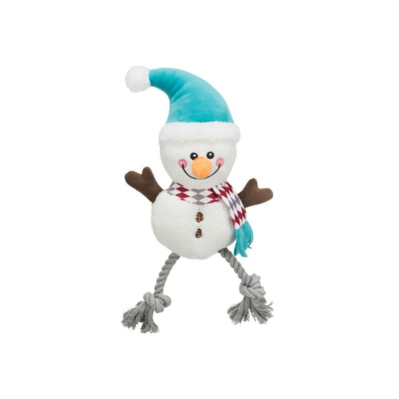 Trixie igračka za pse božićna Snjegović pliš/konop sa zvukom 41 cm