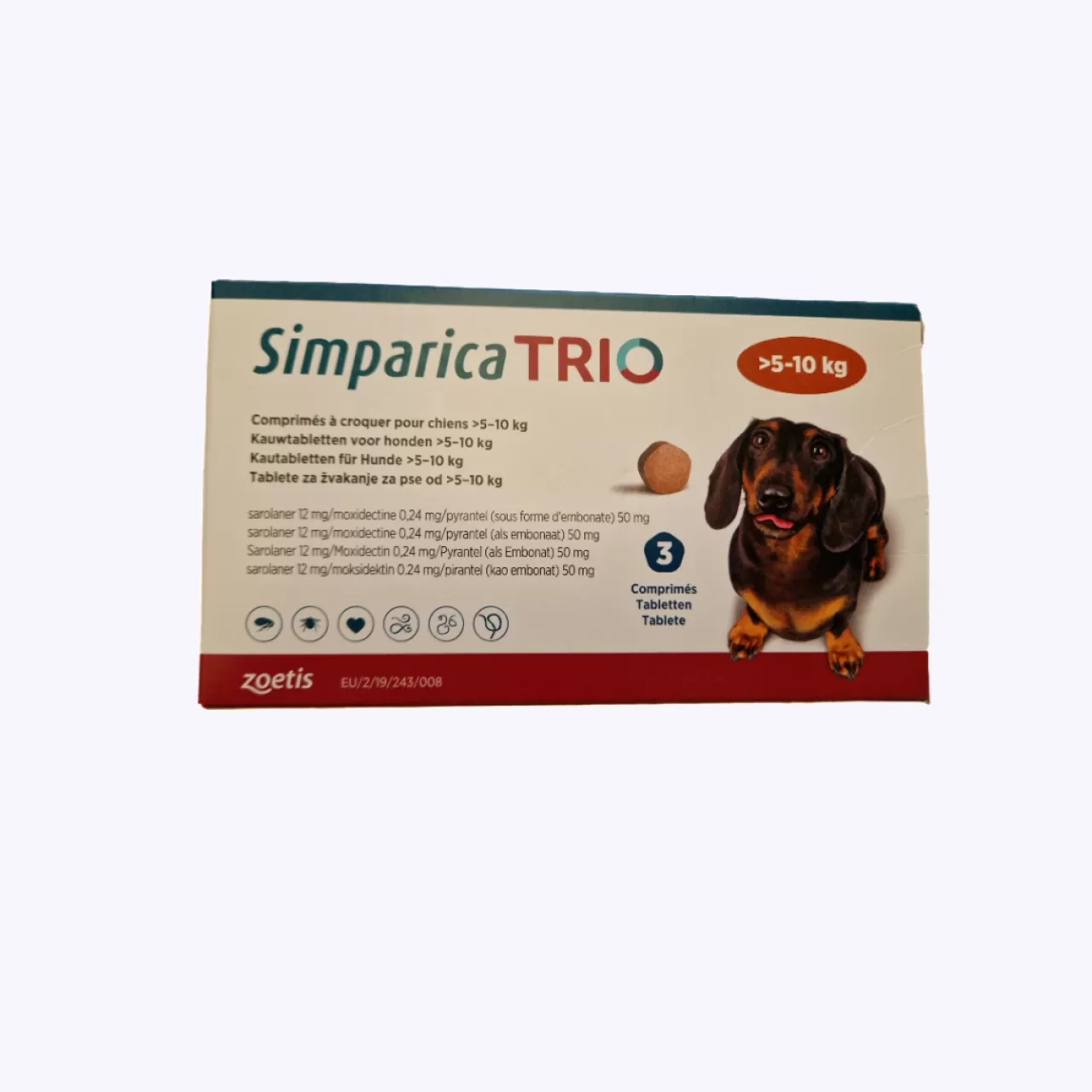 Zeotos Simparica TRIO tableta za pse >5-10kg