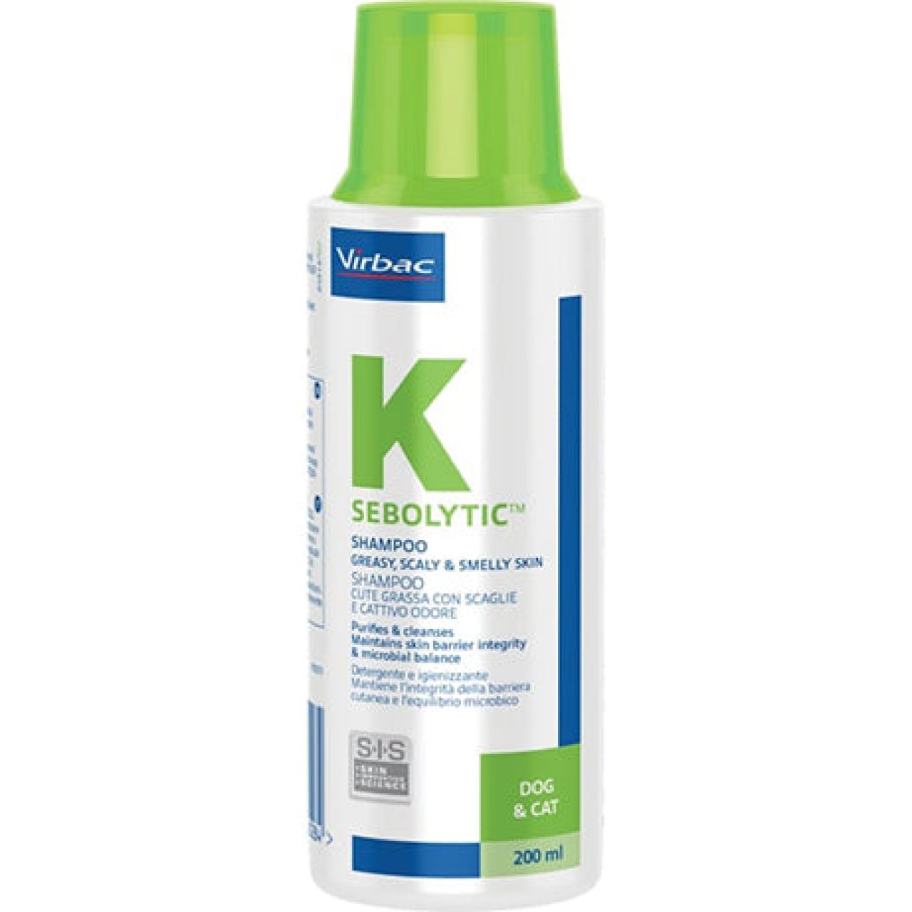Virbac Sebolytic SIS šampon za masnu, perutavu i suhu kožu za pse i mačke - 200ml
