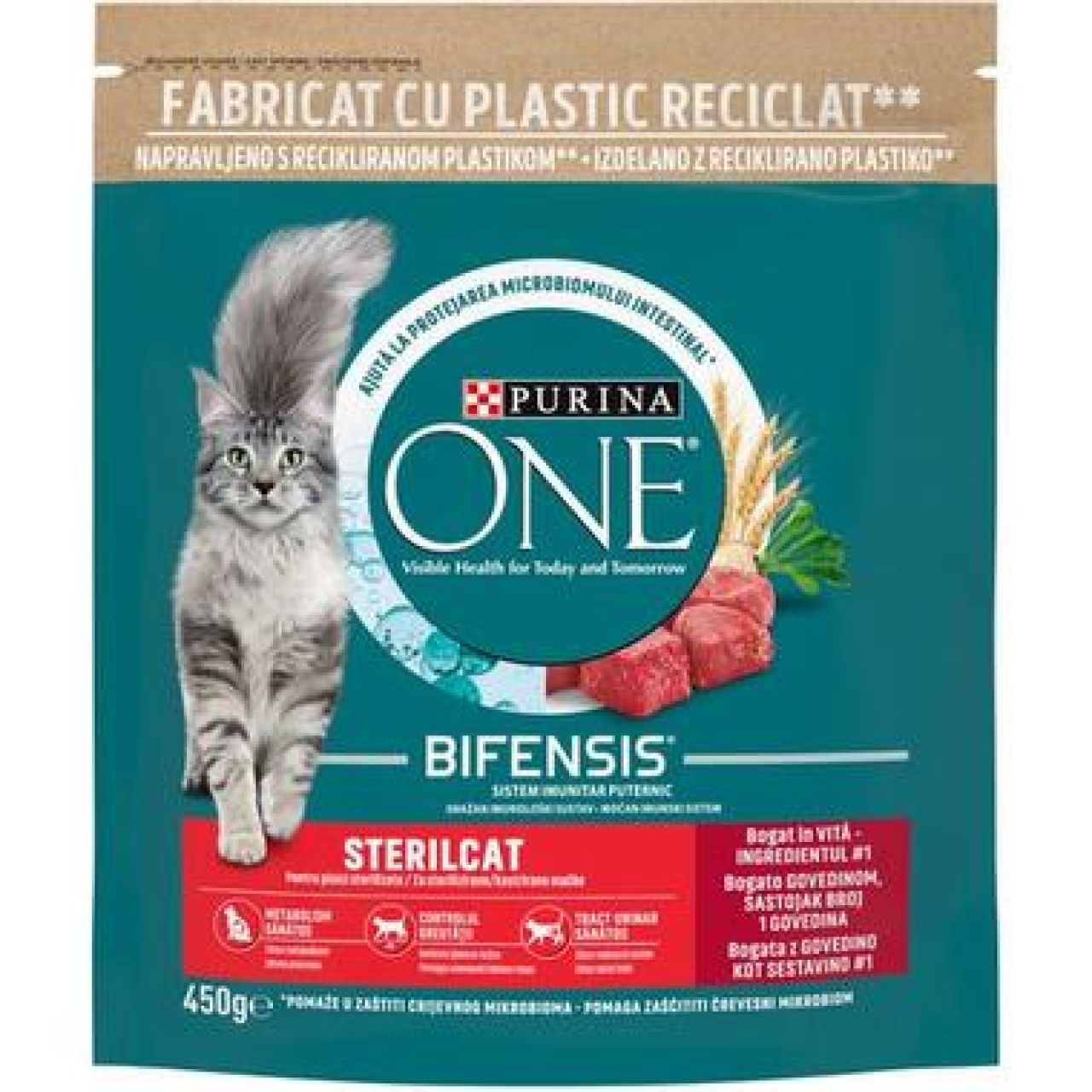 Purina ONE Adult Sterilcat, s govedinom i pšenicom, suha hrana za mačke