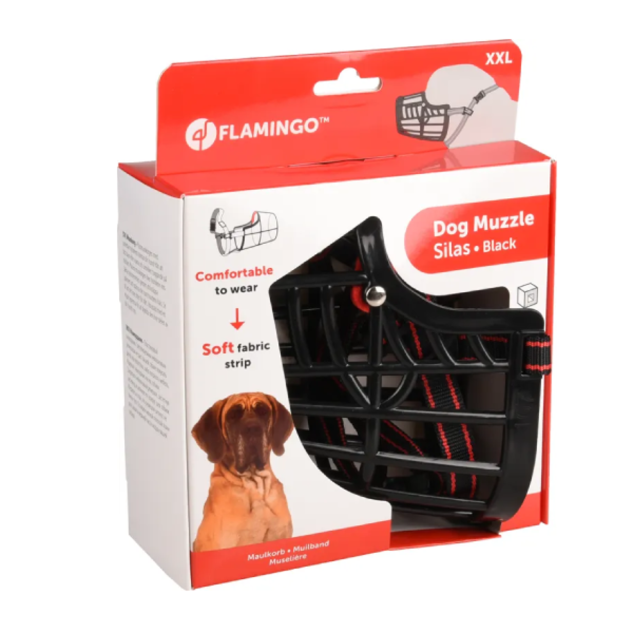 Flamingo SILAS BLACK Brnjica za psa XXL