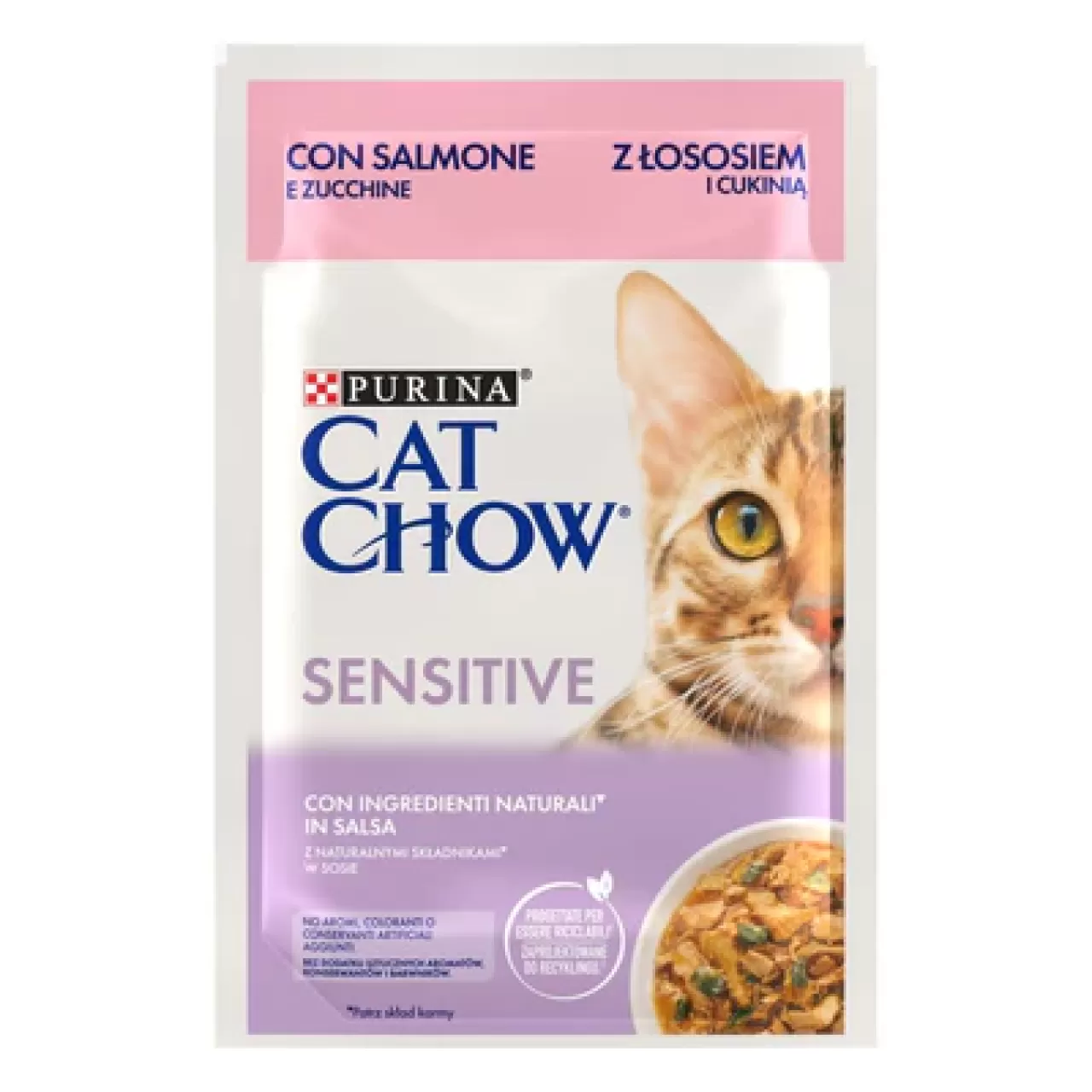 CAT CHOW Sensitive, s lososom i tikvicama u umaku - 85g