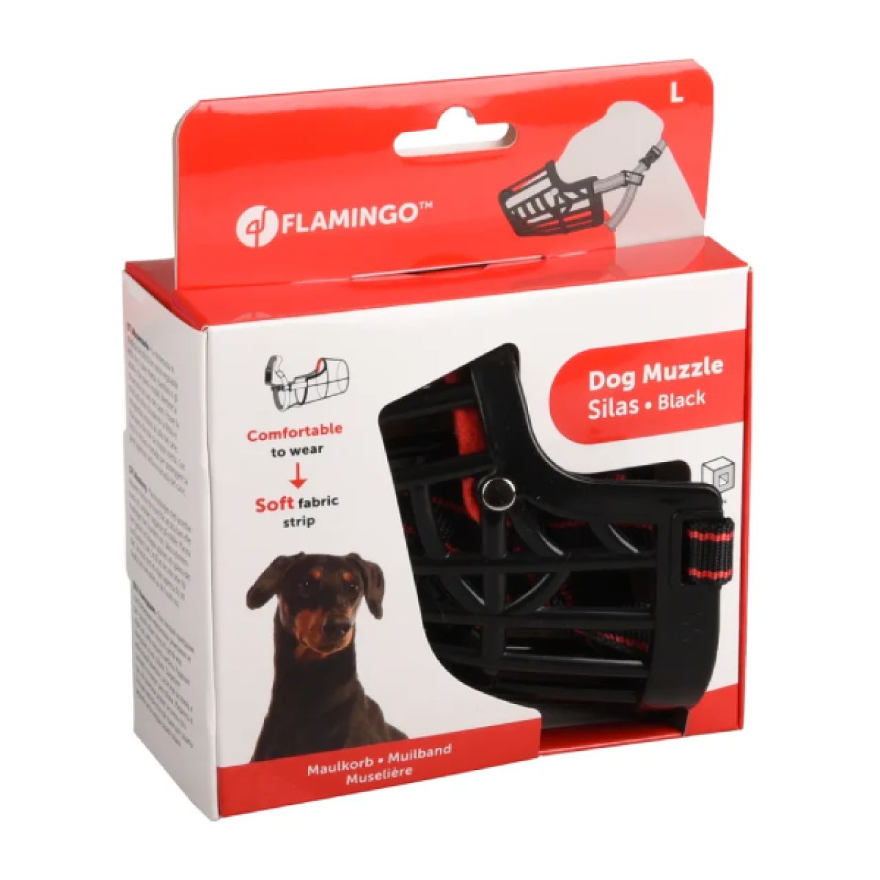 Flamingo SILAS BLACK Brnjica za psa L