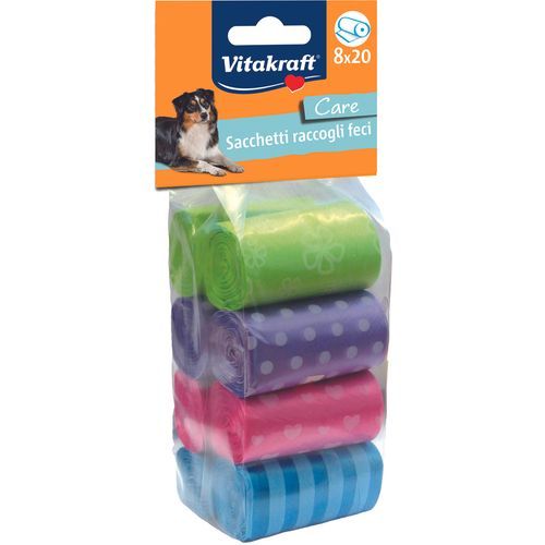 Vitakraft For You Vrećice za izmet, mix boje, 8 rola x 20