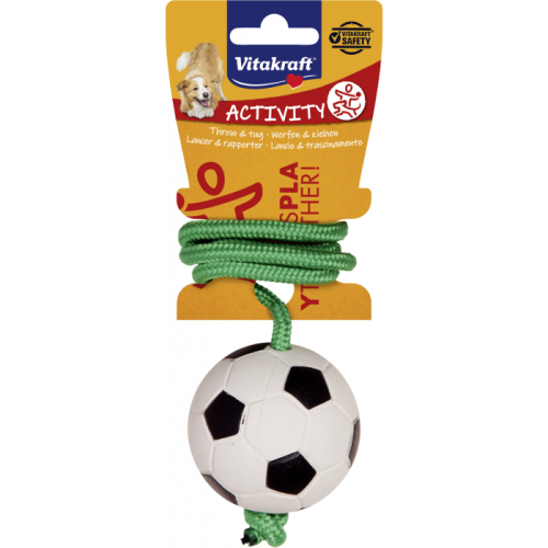 Vitakraft - Nogometna lopta - Igračka za psa Nogometna lopta na užetu