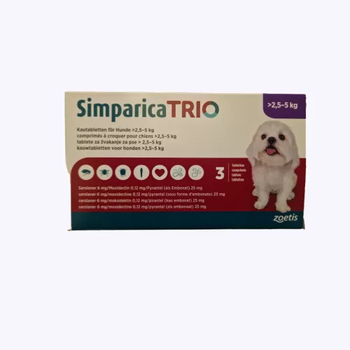Zeotos Simparica TRIO tableta za pse >2,5-5kg
