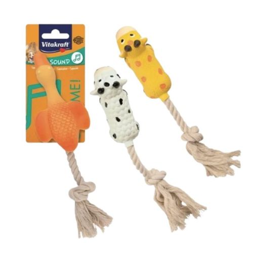 Vitakraft igračka farmtrio latex s užetom 21 cm - 1 komad